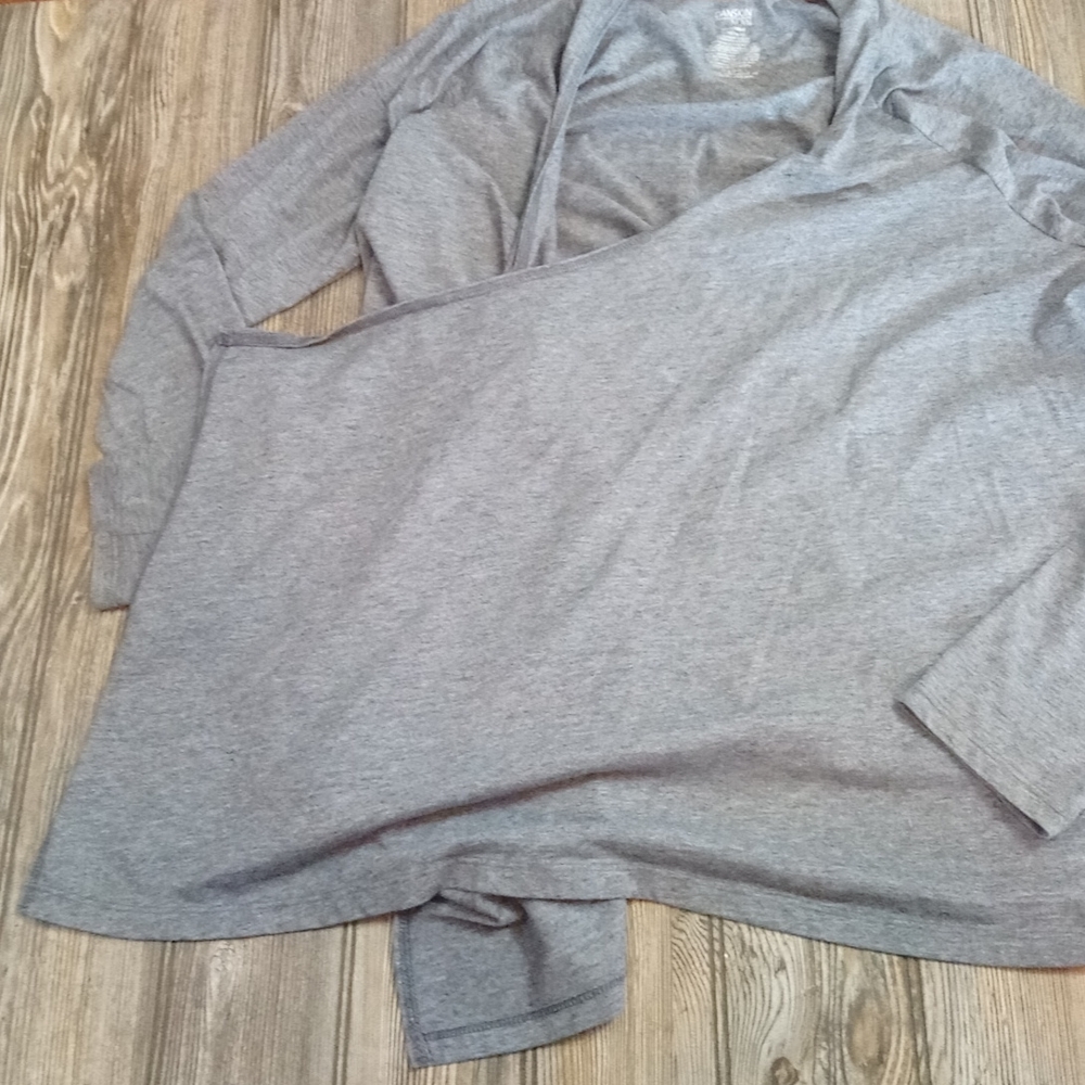 Simple Basic Flowy Open Front Long Sleeve Gray Li… - image 6